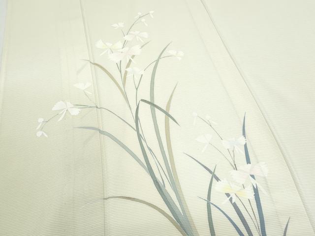 平和屋着物＊夏物　訪問着　絽　友禅　草花文　暈し染め　正絹　逸品　CABJ1028th