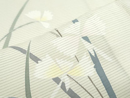 平和屋着物＊夏物　訪問着　絽　友禅　草花文　暈し染め　正絹　逸品　CABJ1028th