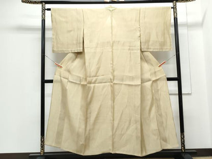 平和屋着物＊夏物　紗紬　色無地　枯色　正絹　逸品　CABJ1039th