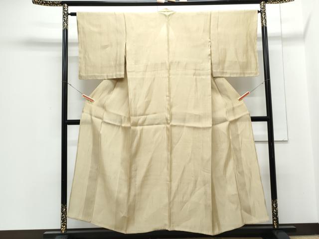 平和屋着物＊夏物　紗紬　色無地　枯色　正絹　逸品　CABJ1039th