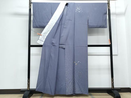平和屋着物＊夏物　訪問着　絽　刺繍　草花文　金銀彩　正絹　逸品　CABJ1041th
