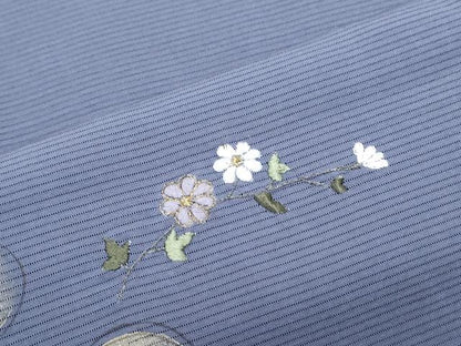 平和屋着物＊夏物　訪問着　絽　刺繍　草花文　金銀彩　正絹　逸品　CABJ1041th