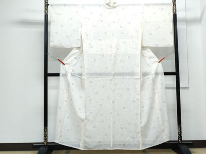 平和屋着物＊夏物　小紋　ぜんまい紬　紗　丸文　正絹　逸品　CABJ1042th
