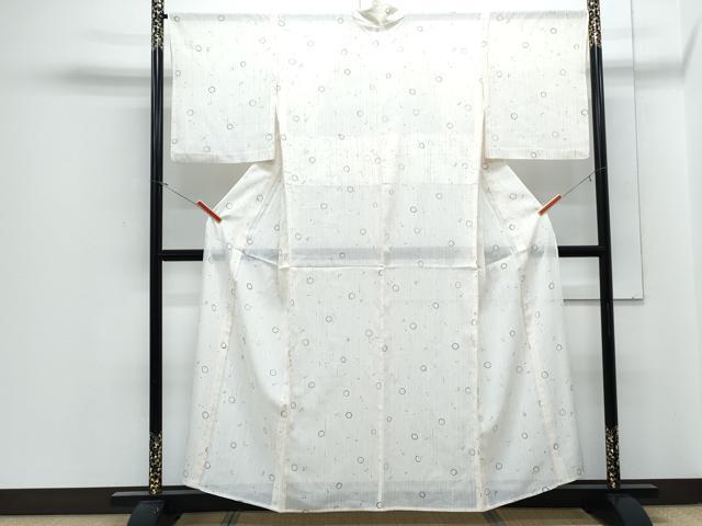 平和屋着物＊夏物　小紋　ぜんまい紬　紗　丸文　正絹　逸品　CABJ1042th