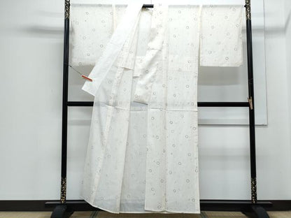 平和屋着物＊夏物　小紋　ぜんまい紬　紗　丸文　正絹　逸品　CABJ1042th