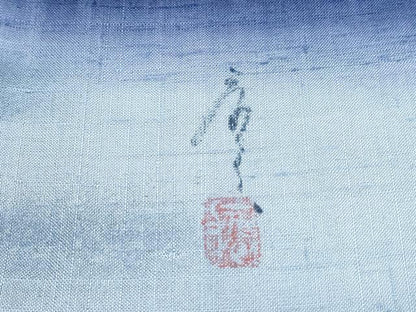 平和屋着物＊夏物　訪問着　生紬　紗　作家物　手描き　葡萄蔦の葉文　暈し染め　正絹　逸品　CABJ1043th