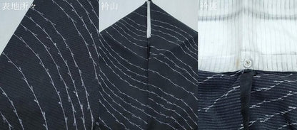 平和屋着物＊夏物　小紋　絽　吉祥文　黒地　正絹　逸品　CABJ1044th