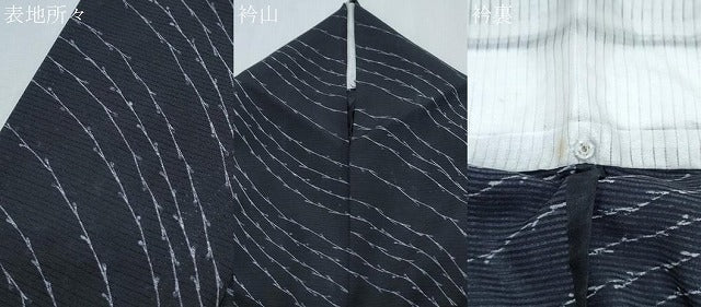 平和屋着物＊夏物　小紋　絽　吉祥文　黒地　正絹　逸品　CABJ1044th