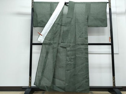 平和屋着物＊夏物　本場小千谷ちぢみ　革色　麻　逸品　CABJ1045th