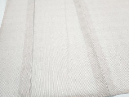 平和屋着物＊夏物　小紋　花織　染師：珍部俊之　草木染　灰桜色　証紙付き　正絹　逸品　CABJ1046th