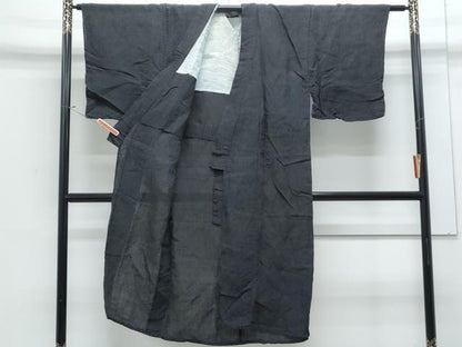 平和屋着物＊夏物　男性　上布　縞　正絹　逸品　CABJ1054th