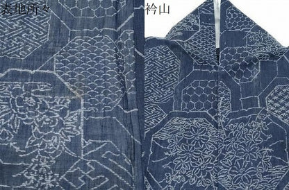 平和屋着物＊夏物　本場小千谷ちぢみ　天井花文　麻　逸品　CABJ1059th