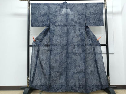 平和屋着物＊夏物　本場小千谷ちぢみ　天井花文　麻　逸品　CABJ1059th