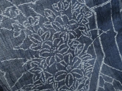 平和屋着物＊夏物　本場小千谷ちぢみ　天井花文　麻　逸品　CABJ1059th