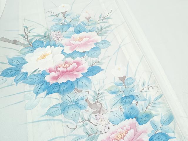 平和屋着物＊夏物　訪問着　絽　手描き　草花文　正絹　逸品　CABJ1061th