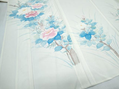 平和屋着物＊夏物　訪問着　絽　手描き　草花文　正絹　逸品　CABJ1061th