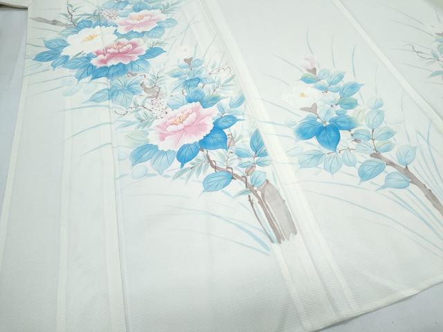 平和屋着物＊夏物　訪問着　絽　手描き　草花文　正絹　逸品　CABJ1061th