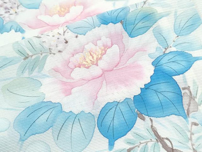 平和屋着物＊夏物　訪問着　絽　手描き　草花文　正絹　逸品　CABJ1061th