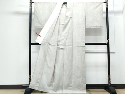 平和屋着物＊夏物　本場大島紬　夏大島　白大島　吉祥文　正絹　逸品　CABJ1062th
