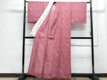 平和屋着物＊夏物　小紋　絽　草花文　正絹　逸品　CABJ1063th