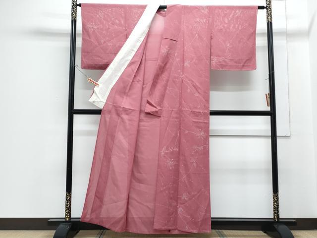 平和屋着物＊夏物　小紋　絽　草花文　正絹　逸品　CABJ1063th