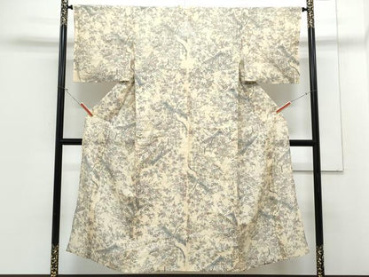 平和屋着物＊夏物　上布　枝花文　麻　逸品　CABJ1067th