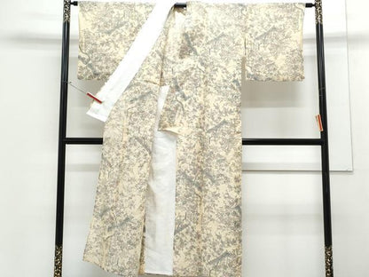 平和屋着物＊夏物　上布　枝花文　麻　逸品　CABJ1067th