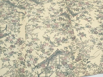 平和屋着物＊夏物　上布　枝花文　麻　逸品　CABJ1067th