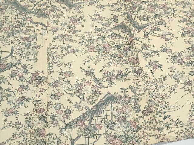 平和屋着物＊夏物　上布　枝花文　麻　逸品　CABJ1067th