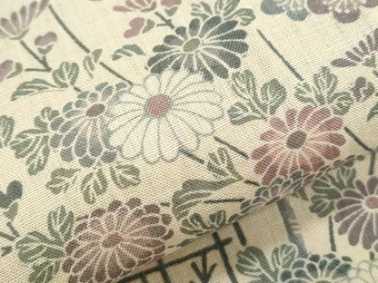 平和屋着物＊夏物　上布　枝花文　麻　逸品　CABJ1067th