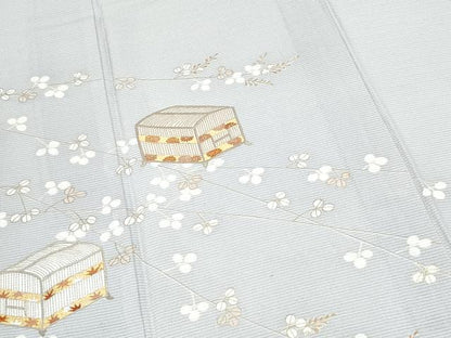 平和屋着物＊夏物　銀座きしや　訪問着　絽縮緬　文箱花文　金彩　正絹　逸品　CABJ1071th