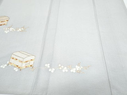 平和屋着物＊夏物　銀座きしや　訪問着　絽縮緬　文箱花文　金彩　正絹　逸品　CABJ1071th