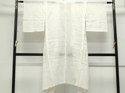 平和屋着物＊夏物　長襦袢　流水花紋紗　象牙色　麻　逸品　CABJ1072th