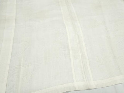 平和屋着物＊夏物　長襦袢　流水花紋紗　象牙色　麻　逸品　CABJ1072th