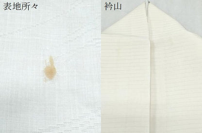 平和屋着物＊夏物　長襦袢　流水花紋紗　象牙色　麻　逸品　CABJ1076th