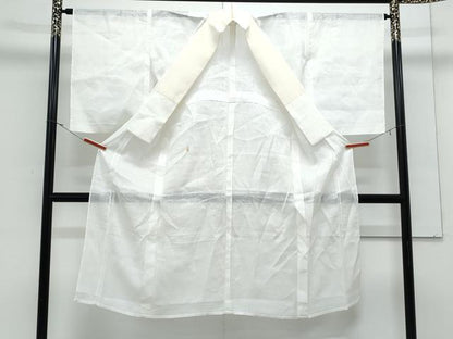 平和屋着物＊夏物　長襦袢　流水花紋紗　象牙色　麻　逸品　CABJ1076th
