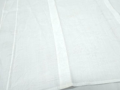 平和屋着物＊夏物　長襦袢　流水花紋紗　象牙色　麻　逸品　CABJ1076th