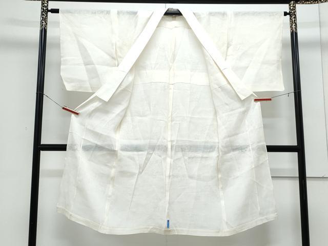 平和屋着物＊夏物　長襦袢　草花紋紗　象牙色　麻　逸品　CABJ1078th