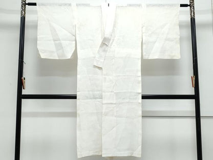 平和屋着物＊夏物　長襦袢　草花紋紗　象牙色　麻　逸品　CABJ1078th