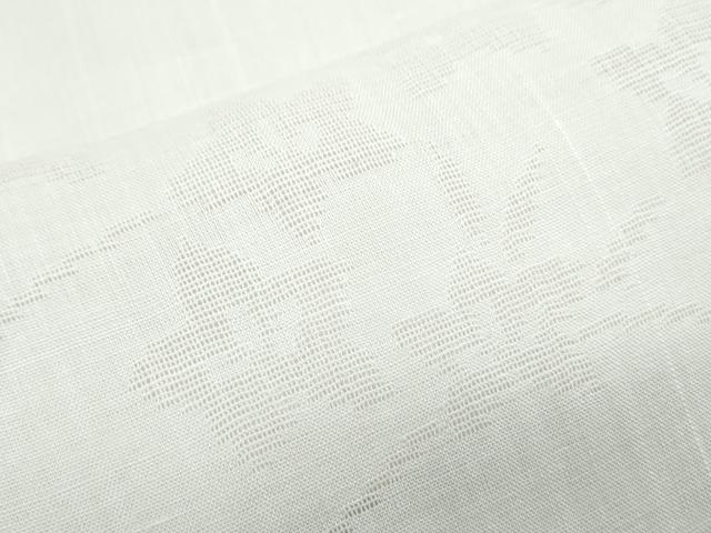 平和屋着物＊夏物　長襦袢　草花紋紗　象牙色　麻　逸品　CABJ1078th