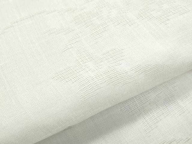 平和屋着物＊夏物　長襦袢　草花紋紗　象牙色　麻　逸品　CABJ1078th