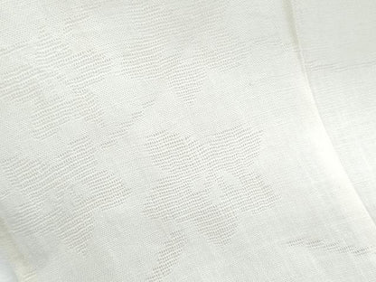 平和屋着物＊夏物　長襦袢　草花紋紗　象牙色　麻　逸品　CABJ1078th