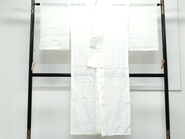 平和屋着物＊夏物　長襦袢　草花紋紗　象牙色　麻　逸品　CABJ1082th