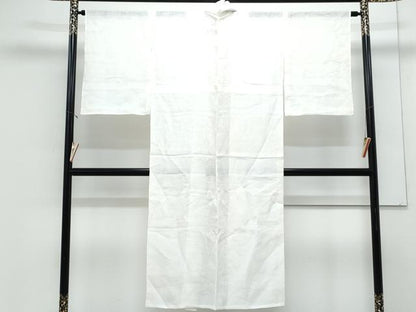 平和屋着物＊夏物　長襦袢　草花紋紗　象牙色　麻　逸品　CABJ1082th