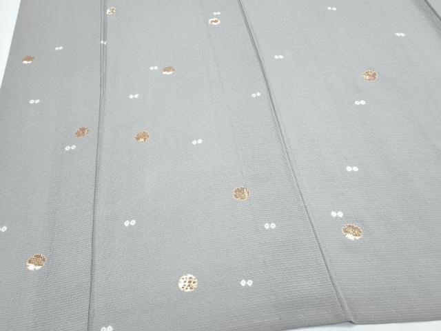 平和屋着物＊夏物　小紋　絽縮緬　雪輪花文　金彩　正絹　逸品　CABJ1086th