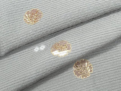 平和屋着物＊夏物　小紋　絽縮緬　雪輪花文　金彩　正絹　逸品　CABJ1086th