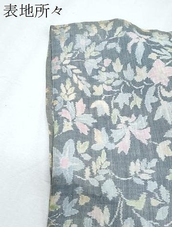 平和屋着物＊夏物　本場小千谷ちぢみ　草花文　麻　逸品　CABJ1088th