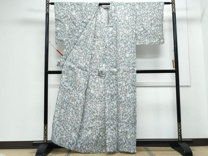平和屋着物＊夏物　本場小千谷ちぢみ　草花文　麻　逸品　CABJ1088th