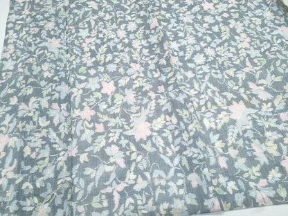 平和屋着物＊夏物　本場小千谷ちぢみ　草花文　麻　逸品　CABJ1088th