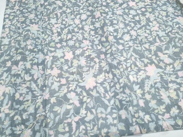 平和屋着物＊夏物　本場小千谷ちぢみ　草花文　麻　逸品　CABJ1088th